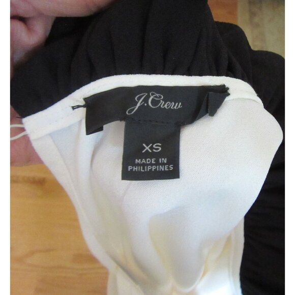 NWT, J. Crew Ruffle Neck Sleeveless Blouse XS White & Black - Picture 6 of 7